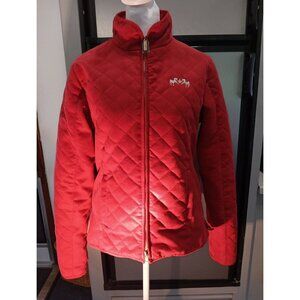 Equine Couture Jacket Women Small OrangeNatasha Full Zip Quilted Equestrian Show